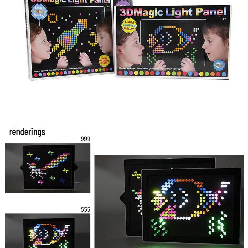 DIY Creative Mushroom Lamp Toy for Kids - Educational Pixel Panel with Luminous Beads