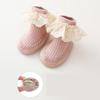 Baby Girls Spring New PU Sole Floor Socks Non-Skid Infant Toddler  Lace Socks Shoes Princess High Quality Cotton Baby Shoes