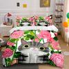 "Cat Floral Decor Three-Piece Set" Soft Comfortable Duvet Cover Bedding Set Included 1*Duvet Cover & 2*Pillowcases Gift