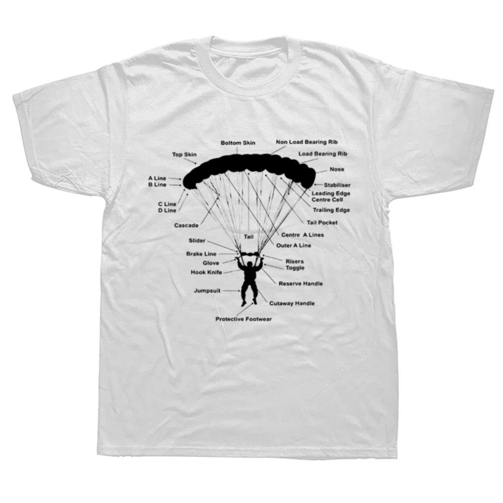 Vinage Skydiving Skydive Sky Diver Paragliding Parachu Paraglider T Shirts Streetwear Short Sleeve Birthday Gifts Tshirt Men