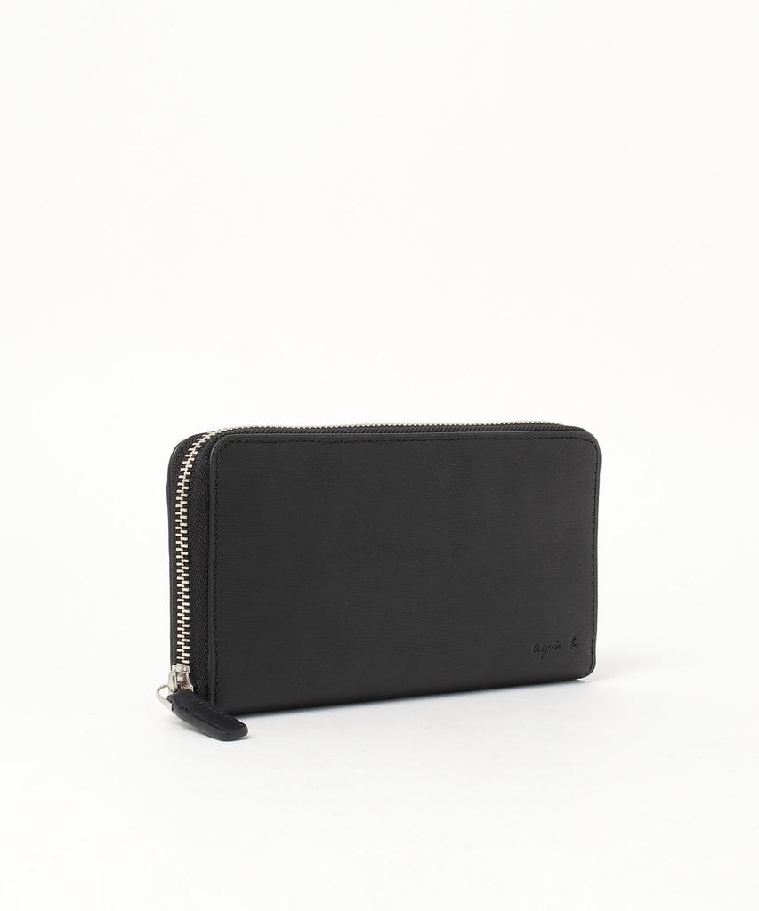 agnes b. Round Zip Long Wallet VAH10-02 Men's Free Size Black