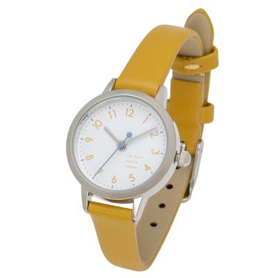 JN008-4 Women's Analog Watch with Leather Strap, Easy-to-read, Yellow