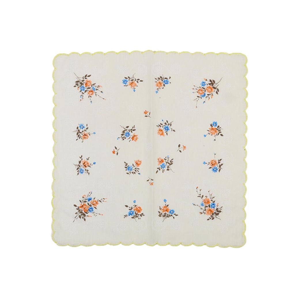 3ks Květinové kapesníkové ručníky 30*29cm Elegantní Vintage Klasické Bavlněné Hanky ​​Letní Přenosné Dámské Ručníky