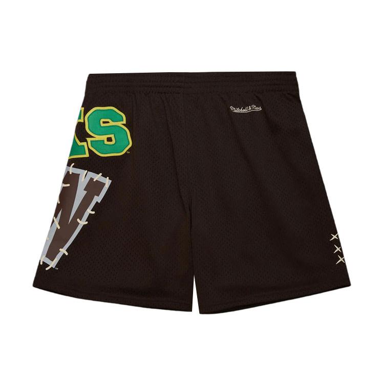 Travis Scott x Mitchell Ness Collaboration SS24 UNIVERSITY Of OREGON LOGO Sports Shorts Unisex Brown BT9324-UORBROW