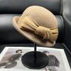 New Hepburn style autumn and winter French wool short edge curling top hat white beret retro elegant top hat