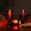 Cell Battery Operated Bat Candle Light Plastic Base Printed Pattern LED Candlestick Eco Friendly Lightweight Gothic Lamp
