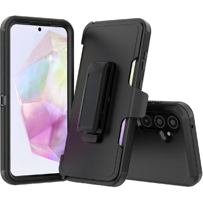 Compatible with Samsung Galaxy A35 Case, with Belt Clip Holster Heavy Duty Rugged Shockproof Full Body Protection Kickstand Cover for Samsung Galaxy