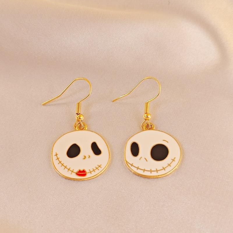 Halloween Asymmetrical Spider Web, Pumpkin, Bat, Imp Earrings, Female Creative Cartoon, Dark Animal Earrings