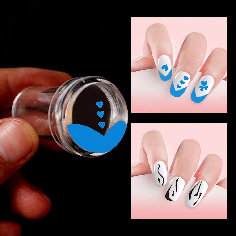 Nail Stamper Jelly Silicone Printing Nail Polish Stamping French Tip Nail Stamp Template Scraper