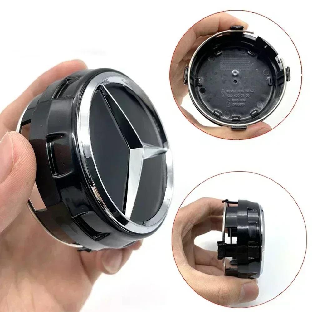 Hot 4pcs 75MM Black Red Raised Car Styling Wheel Center Cap For Mercedes Benz AMG A0004000900 DV1