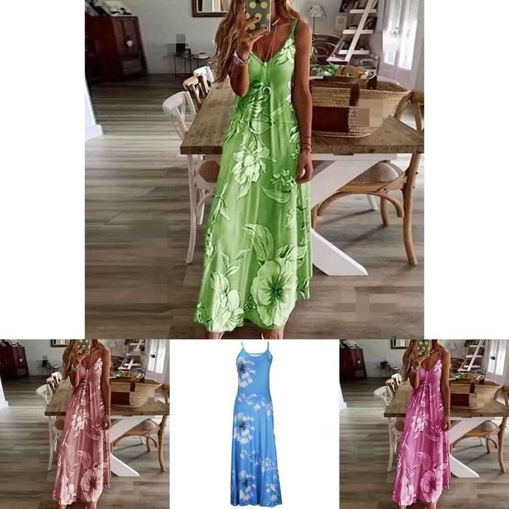 Women's Oversized Floral Printed Sleeveless Maxi Dress For Summer Holidays