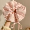 2025 New High-end Simple Bow Satin Large Intestine Ring Headdress Bridal Hair Ring Women's Temperament Accessories