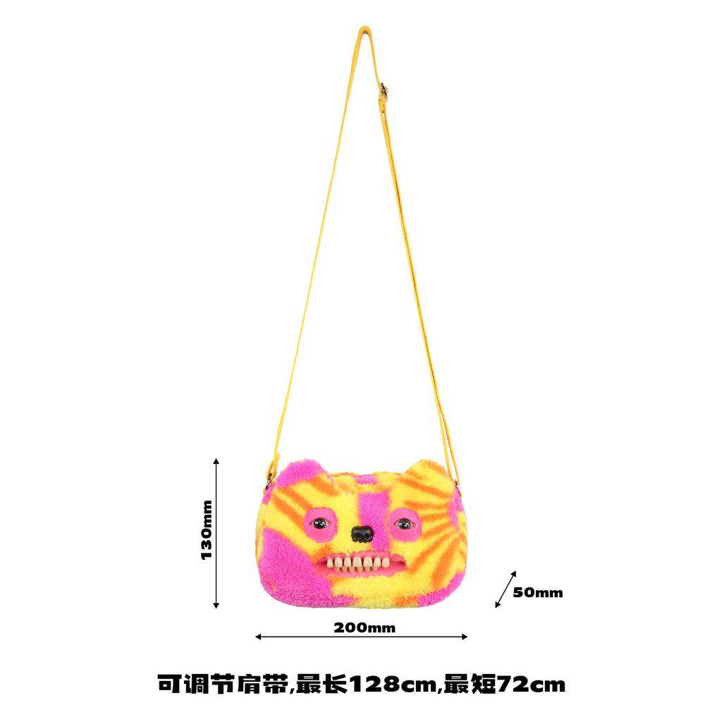Ugly Cute Monster Plush Crossbody Bag With Teeth Animal Doll Shoulder Purse Small Wallet