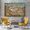 Nástěnné umění Mapa Skyrimu Hra Elder Scrolls Vintage plakáty a tisky Plátno pro obývací pokoj Domácí dekorace hogar moderno Bez rámu