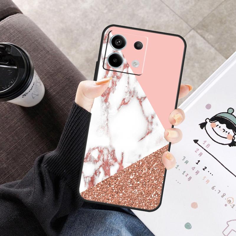 Love Rose Gold Style Cover For Xiaomi Redmi Note 14 10 11 12 13 15 Pro Plus Case For Redmi 15 15C 14C 12C 10C 13C