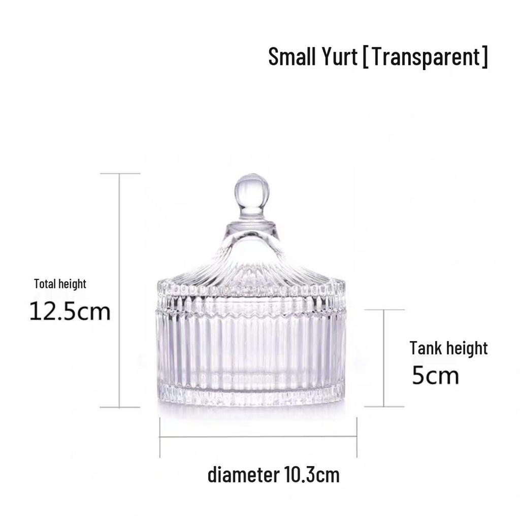 European Glass Candy Jar with Lid – Transparent Storage for Tea, Snacks, Seasonings, Candy, and Dried Fruit