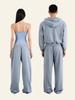Deoineoseu Wide Leg Sweatpants (Blue Gray)