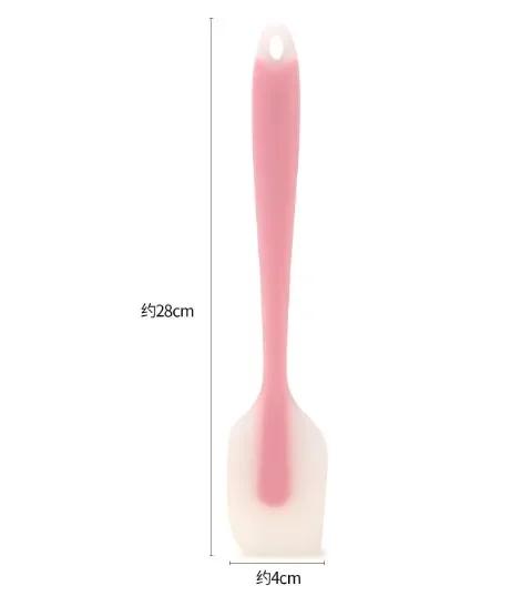 

Силиконовый скребок для крема для торта Скребок для крема Инструмент для торта Два размера Полупрозрачная головка Лопатка Термостойкий инструмент для выпечки 27.2 x 5cm розовый