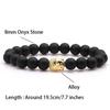 Simple Style Buddha Bracelet Men Women 8mm Onyx Stone Strand Braslet Leisure Versatile Accessories Cool Riding Hand Jewelry