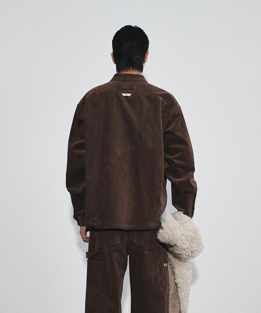 Hoite Rise Corduroy Shirts Jacket (Brown)