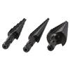 3-12mm 4-12mm 4-20mm Hole Step Drill Bit 3Pcs Black