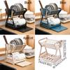 Household Countertop Storage Rack Double-layer Dish Drying Rack Drain Bowl Rack  for Storing
