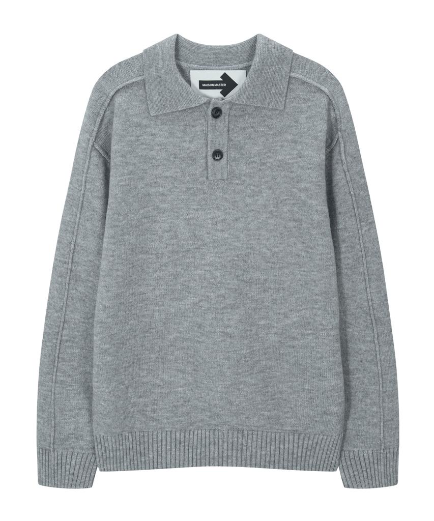 Maison Master Button Collared Cardigan Brown
