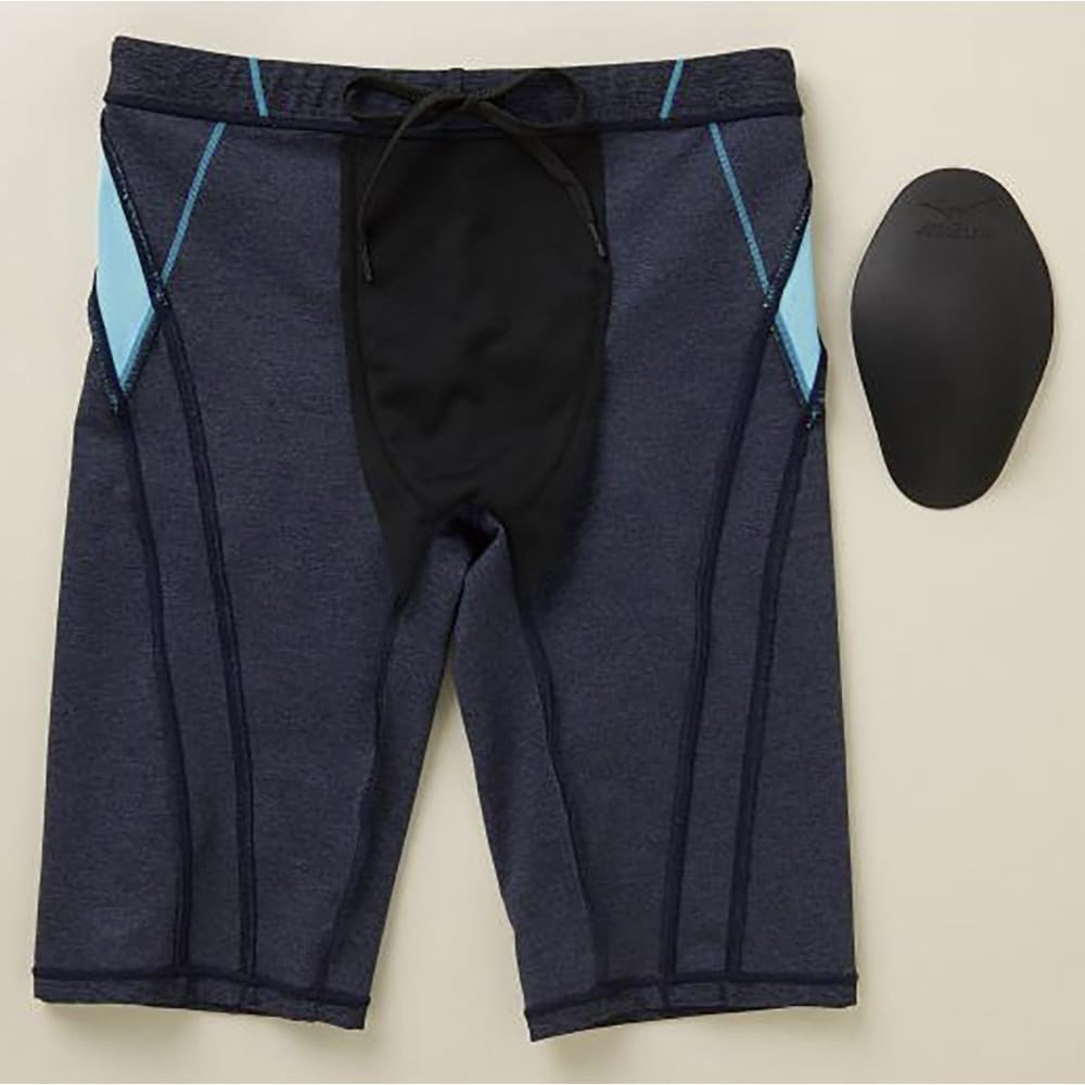 MIZUNO Gym Fitness Half Spats Small Men's Swimsuit, (Inseam 26cm/3D Cups), N2JB9102, Yellow, Size