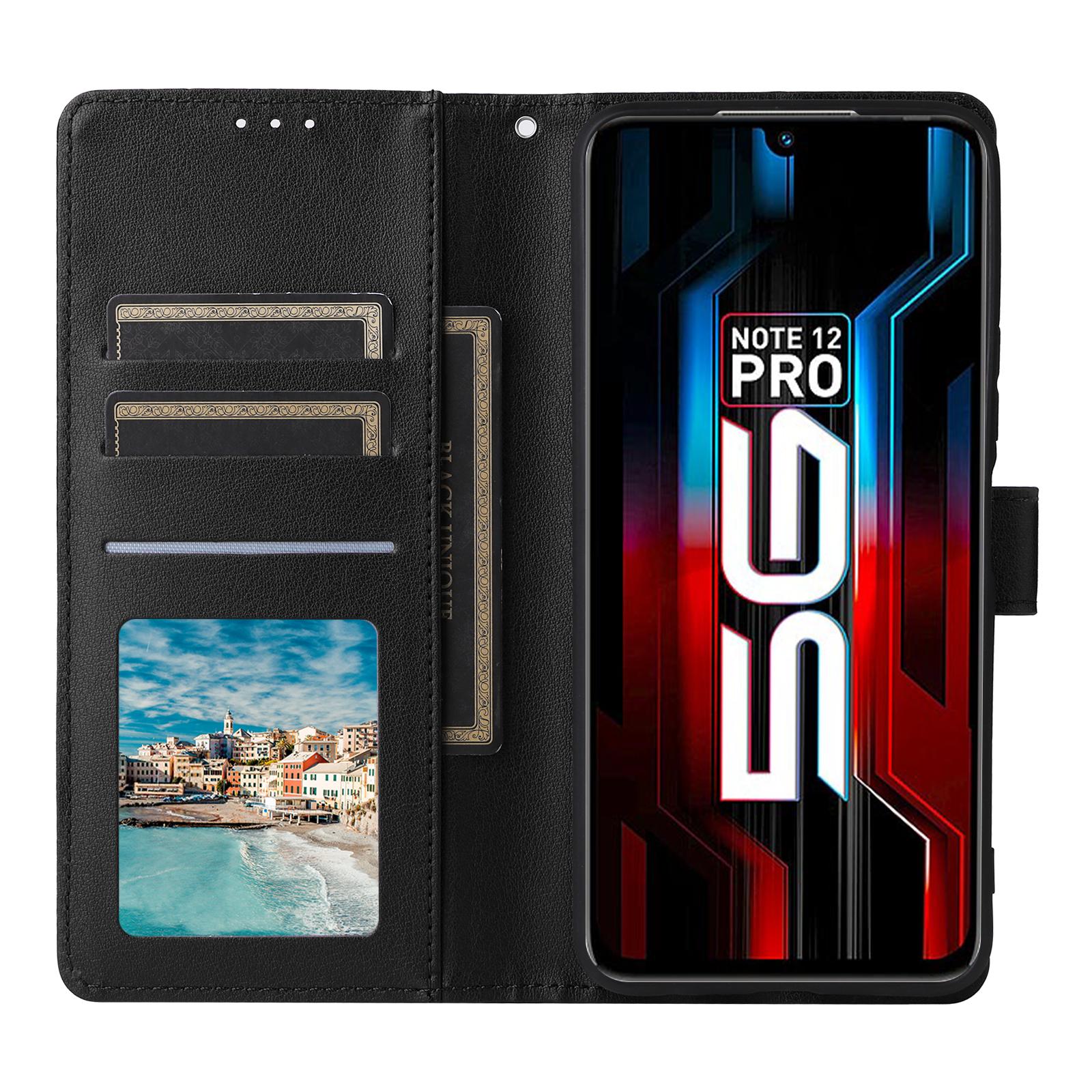 

For Infinix Note 12 Pro 5G Case Wallet Stand View PU Leather Phone Cover Brown