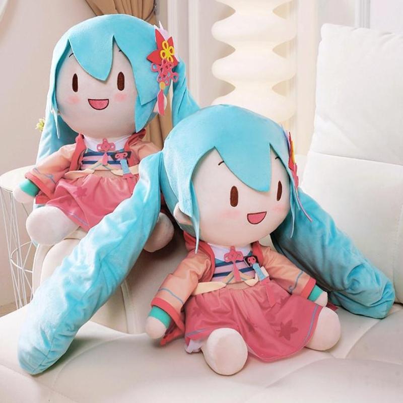 New Cartoon Pink HatsuneMiku Stuffed Plush Doll Pillow Cute and Good-looking Hatsune Girl Sleeping Companion Plush Doll Toy Gift