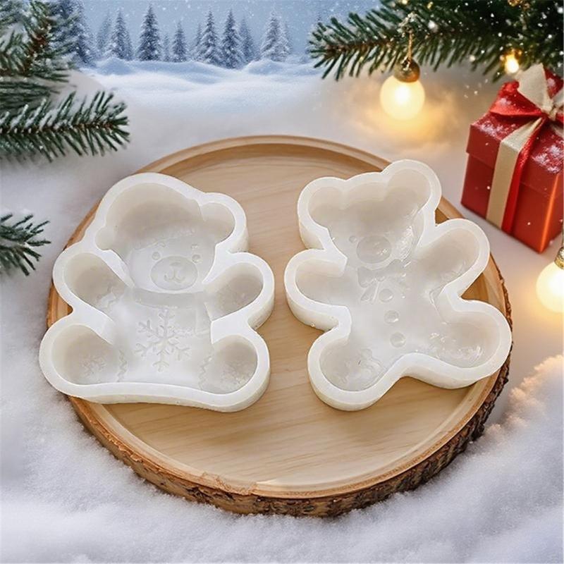 Weihnachtsbär Silikonformen Tier Kuchen Silikonform Fondantformen zum Basteln Kerze Seife Schokolade Backwerkzeug