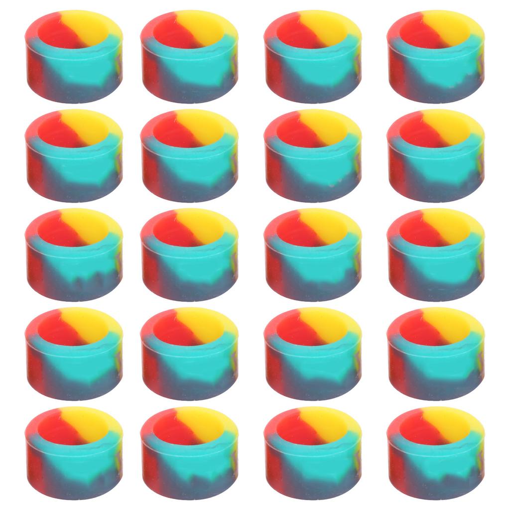 20pcs Fishing Rod Stop Ring 3 Colors Pole AntiSkid Circle Rubber Silicone Fishing Tackle(M )