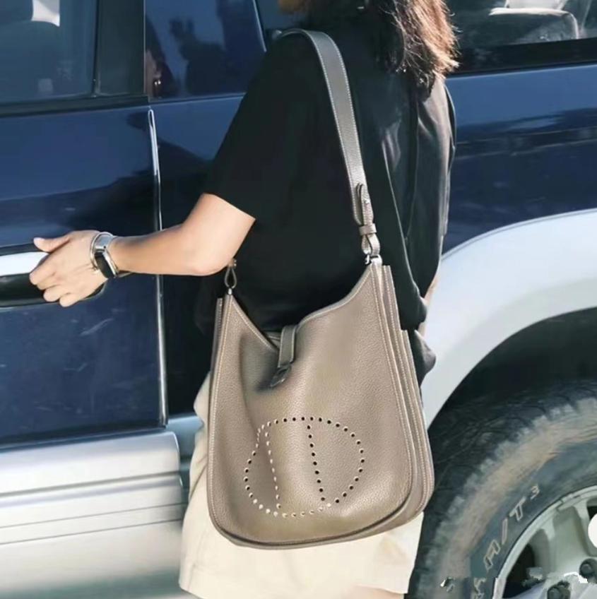 Stil High-end Personalizat Cusut Manual Bandă de Păr Evelyn Strat Piele de Vacă Versatilă Mini Geantă Găleată Geantă de Umăr Simplă Geantă Crossbody