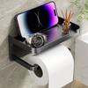 Wall Mounted Tissue Holder Plastic Storage Shelf Toilet Paper Holder  Bathroom Accessories