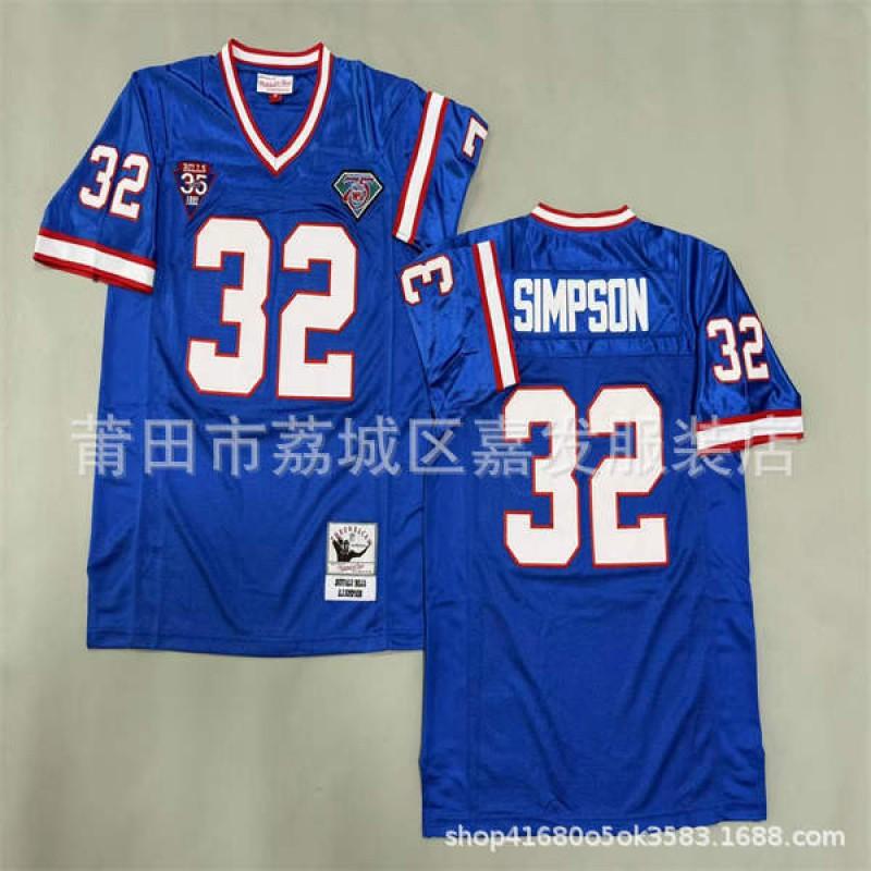 Camiseta de Fútbol Vintage Buffalo Bills NFL para Hombre de Algodón Retro Uniforme de Equipo Ropa de Fan Otoño