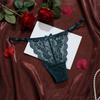 Women's Thong Floral Embroidered Lace Sexy Transparent Adjustable Belt Underwear Butterfly Knot Low Waist Briefs