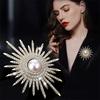 Pearl Brooch Women's Suit Corsage Personality Temperament Sun Flower Brooch Wild Atmosphere Accessories High-end Ladies Jewelry