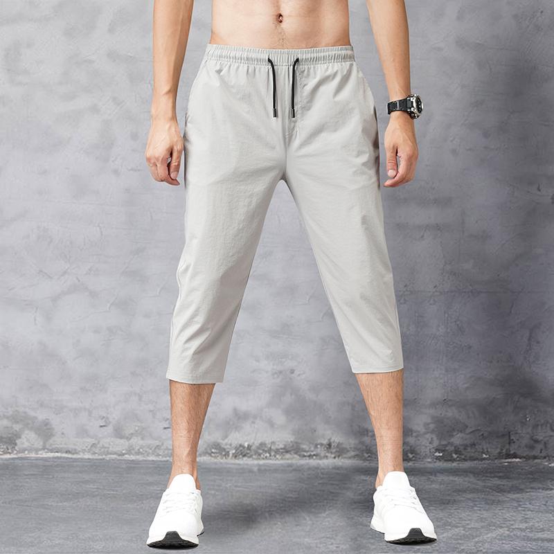 Pantaloncini da Uomo in Seta Ghiaccio ad Asciugatura Rapida Ampi a Tubo Dritto Estivi da Giovane Ragazzo Oversize Esterni Medi