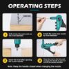 Libraton Rivet Gun Kit with 130 Blind Rivets, 4 HSS Drill Bits, 4 Tool-free Riveter Heads Heavy Duty Rivet Tool Hand Riveter