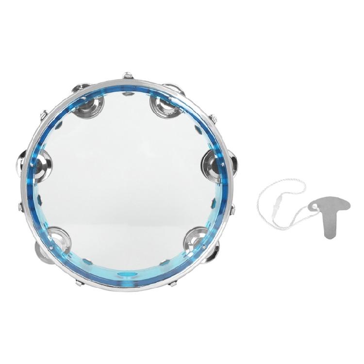 Musical Tambourine Metal Bells Handheld Percussion Drum Instrument Tambourine синий