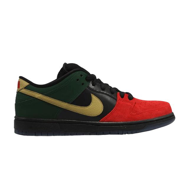 

Мужские кроссовки Nike Dunk Low Pro SB BHM красные Unvrsty-Red Mtllc-Gld-Grg-Grn 304292-673