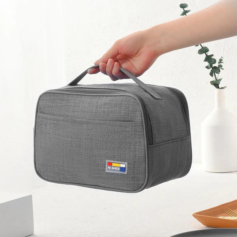 Aluminum Foil Lunch Bag Thermal Waterproof Oxford Cloth Cooler Insulated Bag Bento Bags Portable Large Capacity Rice Bag Handbag