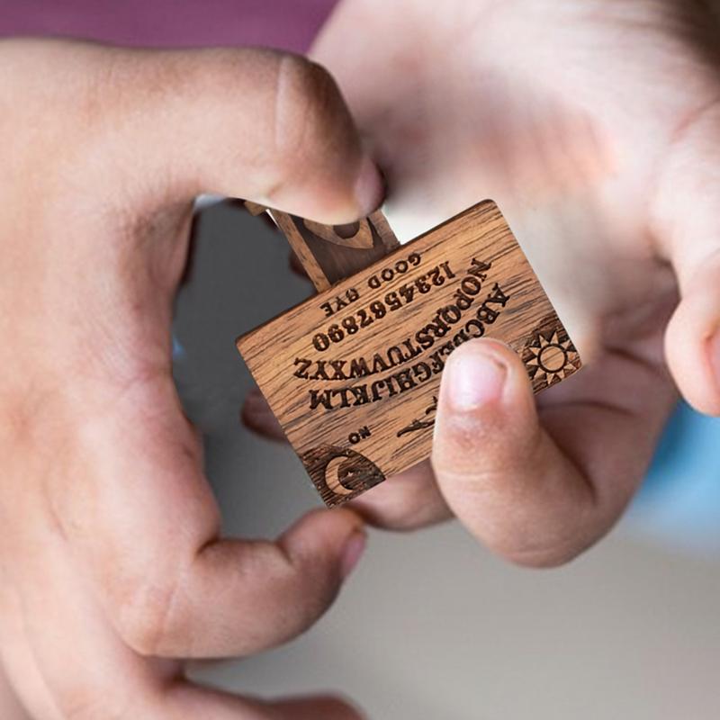 Ouija Board Game Wooden Ouija Boards Miniatures with Planchettes Miniature Board for Family Friends Ouija Board Decoration