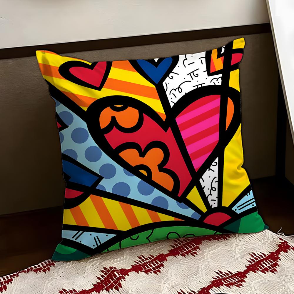 BBritto Art Design Copricuscino Reversibile Morbido Resistente Federa per Cuscino Casa Auto Uso Multi-Scena per Comfort Quotidiano