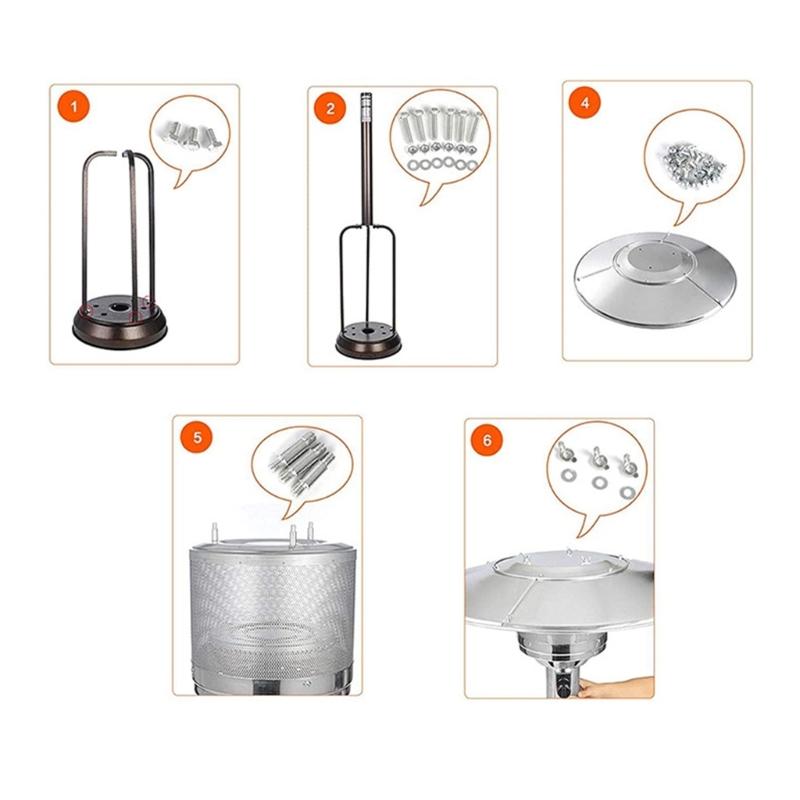 Screws Nut Heaters Tool Kit Patios Heaters Replacement Parts Complete Bolt & Nut Set For Heaters Hardware Accessories