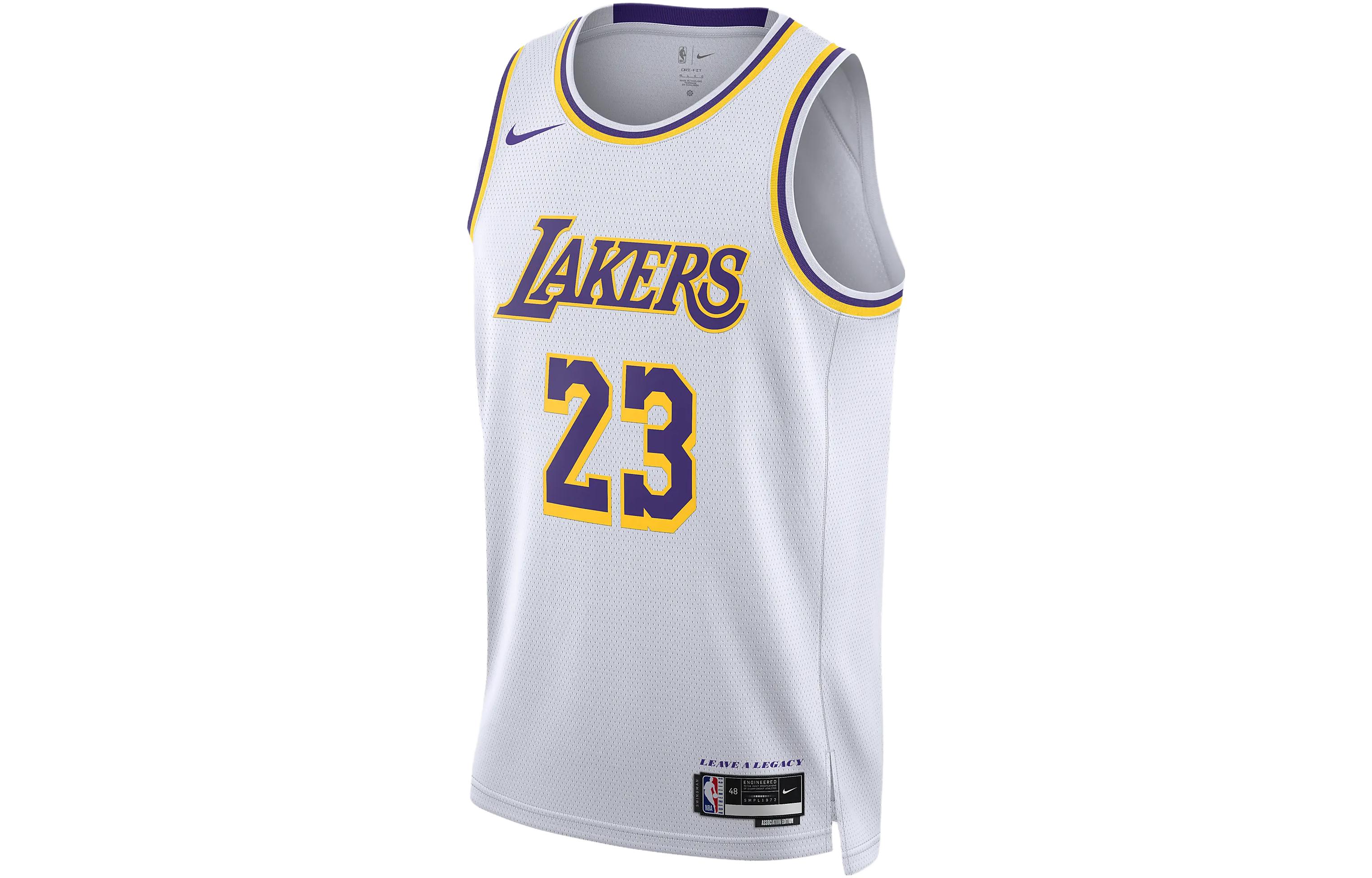 Nike Nba Los Angeles Lakers LeBron James Association Edition Swingman Dri FIT Jersey White|M