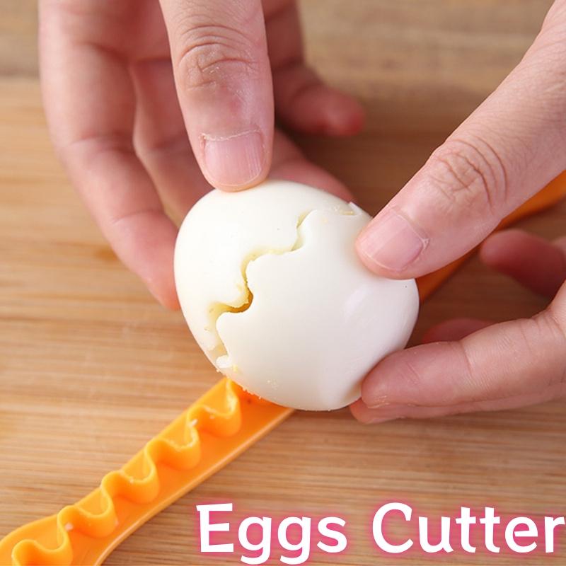 [Egg Slicer with Safety Lock] Heavy-Duty Manual Egg Slicer | Safety Lock & Ergonomic Handle - Plastic Egg Cutting Tool for Hard-Boiled Eggs, Crepes