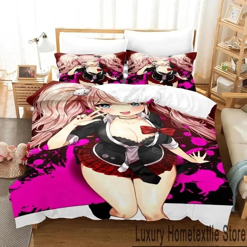 3D Print Anime Danganronpa Bedding Set Boys Girls Twin Queen King Size Duvet Cover Pillowcase Bed Boys Adult Home Textileextile