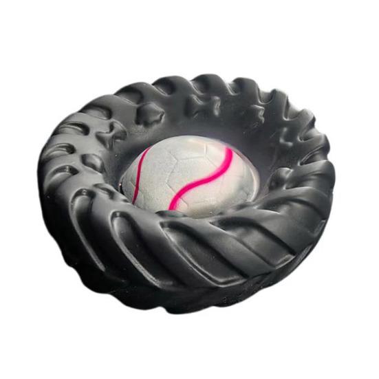 

Football Tire Dog Chew Toy Built-in Squeaker Tennis Tire Interactive Puppy Toy Bite Resistant Pet Teething Boredom Toy tennis