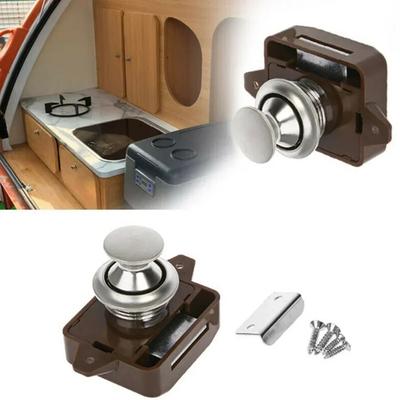 Bouton poussoir Verrou à pression Bouton de porte d'armoire Bouton de porte de placard Voiture camping-car Caravane Camping-car Bateau VR Armoire Loquet à poussoir Tiroir de bureau Meuble